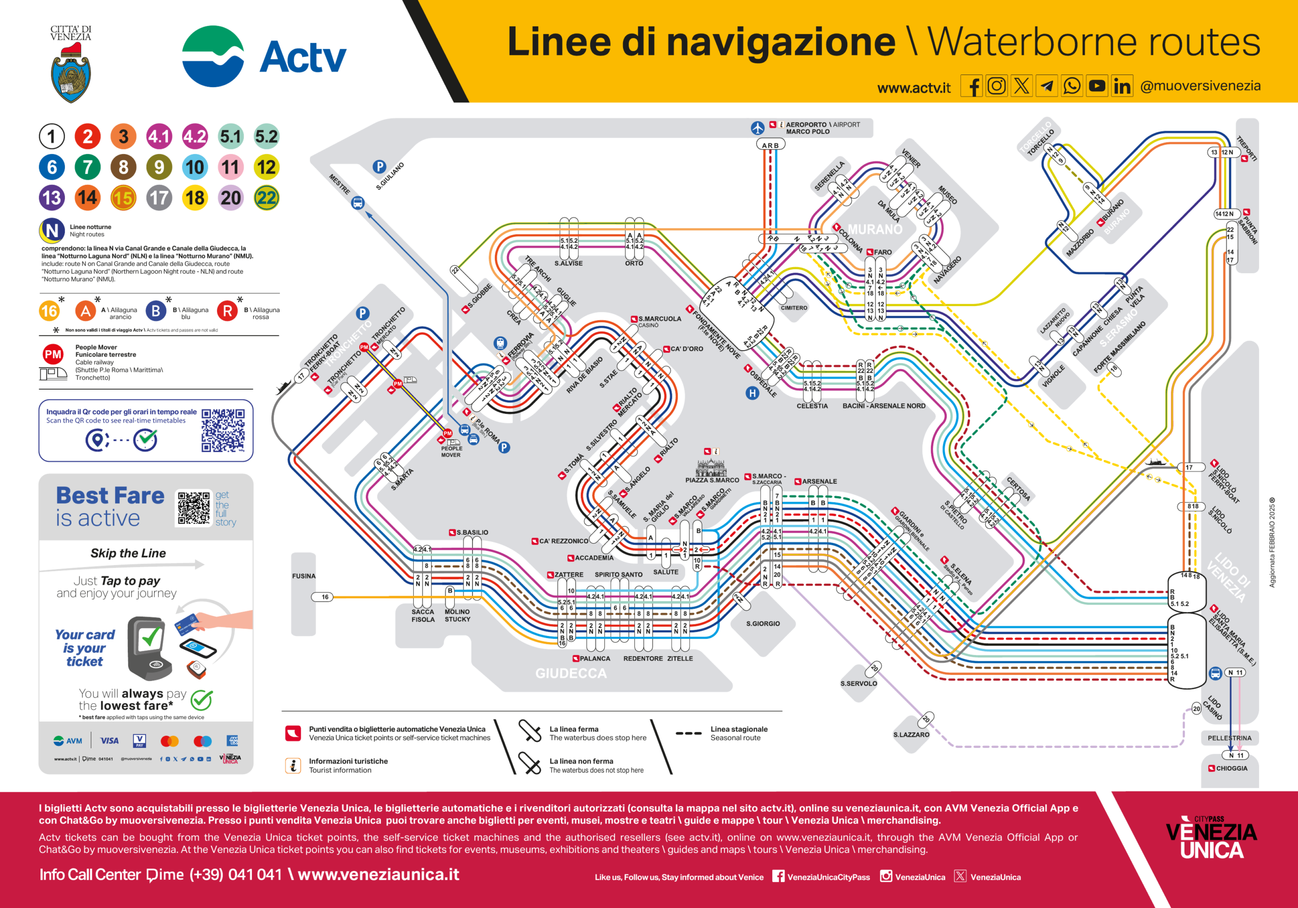 Mapa linek vaporetta ACTV: doprava na náměstí sv. Marka, zastávky Giardinetti, Vallaresso a San Zaccaria Mapa linek vaporetta ACTV: doprava na náměstí sv. Marka, zastávky Giardinetti, Vallaresso a San Zaccaria